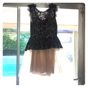 Black and cream Prom dress with lace detail